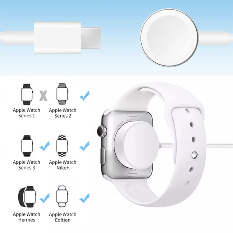 Câble de chargement rapide magnétique USB-C/Type-C de 1 m, pour montre Apple Series Ultra/8/7/6/SE/SE2/5/4/3/2, DS-XB012