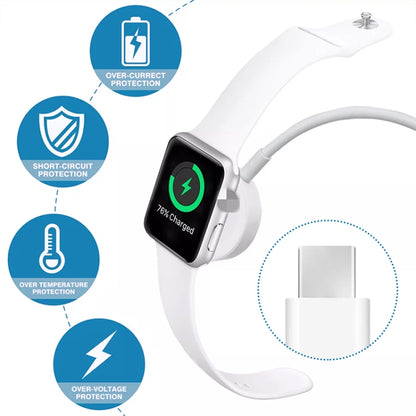 Câble de chargement rapide magnétique USB-C/Type-C de 1 m, pour montre Apple Series Ultra/8/7/6/SE/SE2/5/4/3/2, DS-XB012