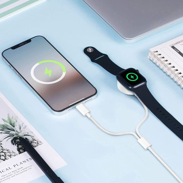 Pour Apple Watch Series et iPhone 2 en 1 Câble de chargement magnétique USB 1,2 m, DS-XB015