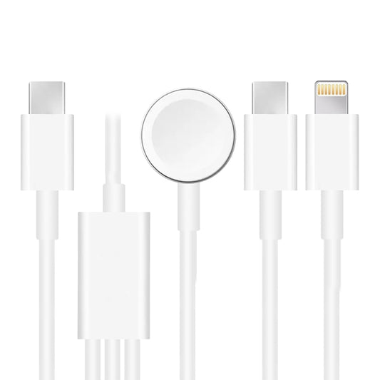 Pour Apple Watch Series et téléphone avec double prise Type-C Câble de chargement magnétique USB 3 en 1 4 pieds/1,2 m, DS-XB020