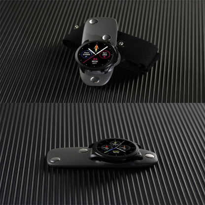 Montre intelligente à écran couleur E420 de 1,39 pouces, bracelet en cuir, surveillance de la fréquence cardiaque / surveillance de la pression artérielle