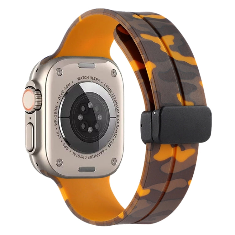 Bracelet de montre en silicone camouflage à fermoir magnétique, For Apple Watch Ultra 49mm, For Apple Watch Series 8&7 45mm, For Apple Watch Series 8&7 41mm