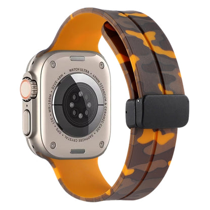 Bracelet de montre en silicone camouflage à fermoir magnétique, For Apple Watch Ultra 49mm, For Apple Watch Series 8&7 45mm, For Apple Watch Series 8&7 41mm