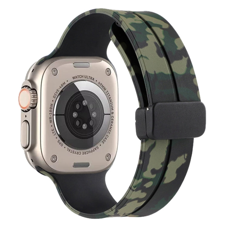 Bracelet de montre en silicone camouflage à fermoir magnétique, For Apple Watch Ultra 49mm, For Apple Watch Series 8&7 45mm, For Apple Watch Series 8&7 41mm