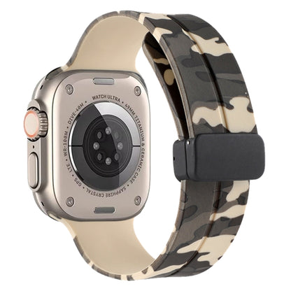 Bracelet de montre en silicone camouflage à fermoir magnétique, For Apple Watch Ultra 49mm, For Apple Watch Series 8&7 45mm, For Apple Watch Series 8&7 41mm