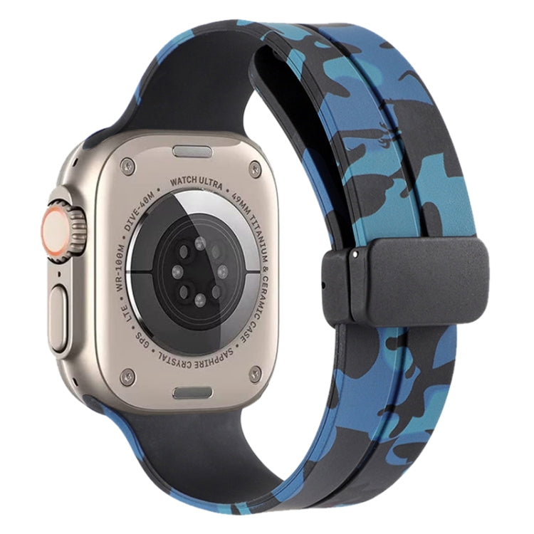 Bracelet de montre en silicone camouflage à fermoir magnétique, For Apple Watch Ultra 49mm, For Apple Watch Series 8&7 45mm, For Apple Watch Series 8&7 41mm