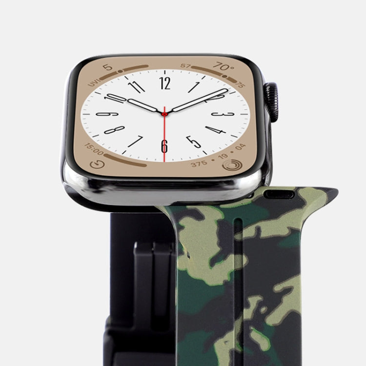 Bracelet de montre en silicone camouflage à fermoir magnétique, For Apple Watch Ultra 49mm, For Apple Watch Series 8&7 45mm, For Apple Watch Series 8&7 41mm