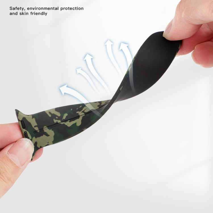 Bracelet de montre en silicone camouflage à fermoir magnétique, For Apple Watch Ultra 49mm, For Apple Watch Series 8&7 45mm, For Apple Watch Series 8&7 41mm