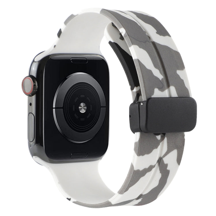 Bracelet de montre en silicone camouflage à fermoir magnétique, For Apple Watch Ultra 49mm, For Apple Watch Series 8&7 45mm, For Apple Watch Series 8&7 41mm