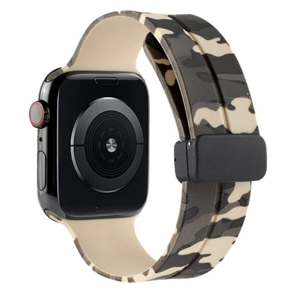 Bracelet de montre en silicone camouflage à fermoir magnétique, For Apple Watch Ultra 49mm, For Apple Watch Series 8&7 45mm, For Apple Watch Series 8&7 41mm