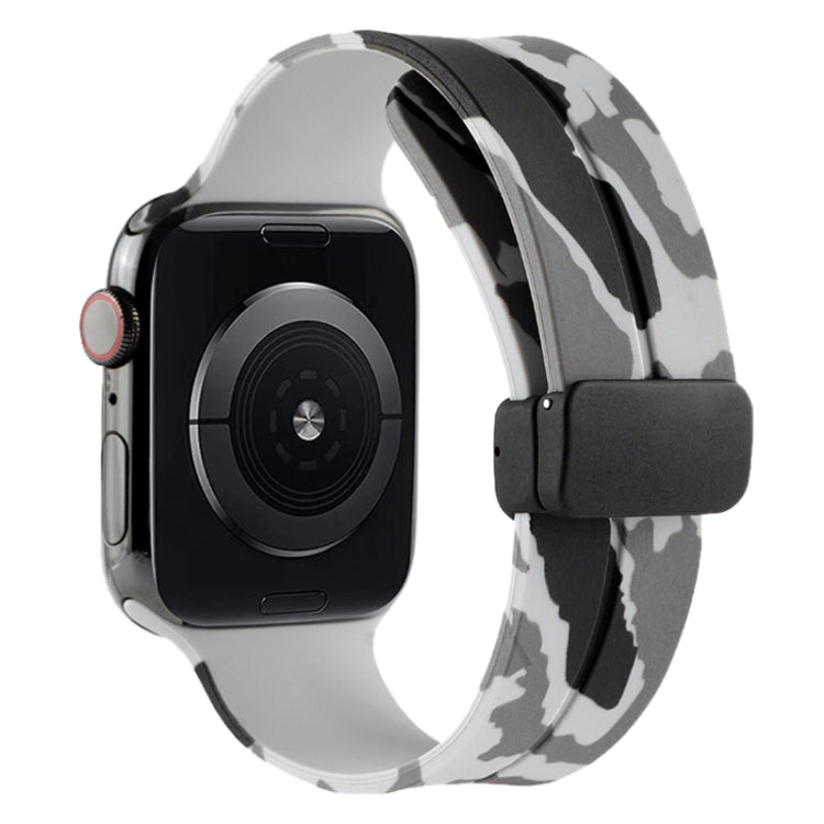 Bracelet de montre en silicone camouflage à fermoir magnétique, For Apple Watch Ultra 49mm, For Apple Watch Series 8&7 45mm, For Apple Watch Series 8&7 41mm