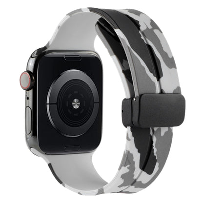 Bracelet de montre en silicone camouflage à fermoir magnétique, For Apple Watch Ultra 49mm, For Apple Watch Series 8&7 45mm, For Apple Watch Series 8&7 41mm
