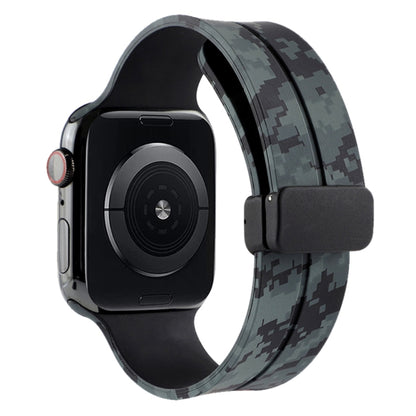 Bracelet de montre en silicone camouflage à fermoir magnétique, For Apple Watch Ultra 49mm, For Apple Watch Series 8&7 45mm, For Apple Watch Series 8&7 41mm