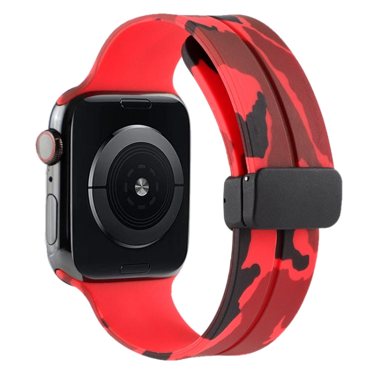 Bracelet de montre en silicone camouflage à fermoir magnétique, For Apple Watch Ultra 49mm, For Apple Watch Series 8&7 45mm, For Apple Watch Series 8&7 41mm