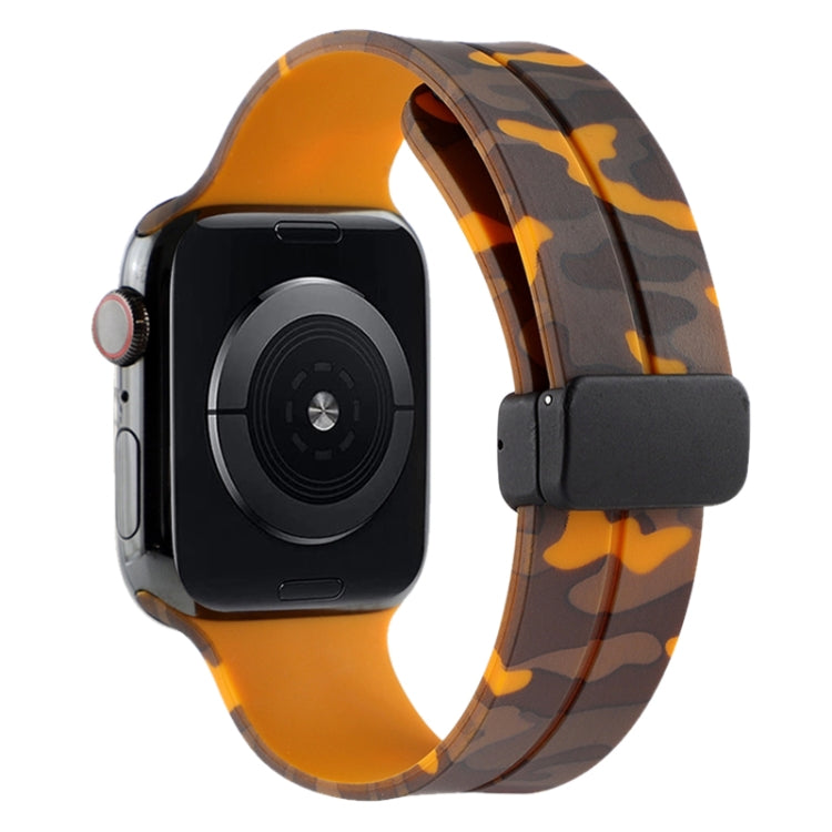 Bracelet de montre en silicone camouflage à fermoir magnétique, For Apple Watch Ultra 49mm, For Apple Watch Series 8&7 45mm, For Apple Watch Series 8&7 41mm
