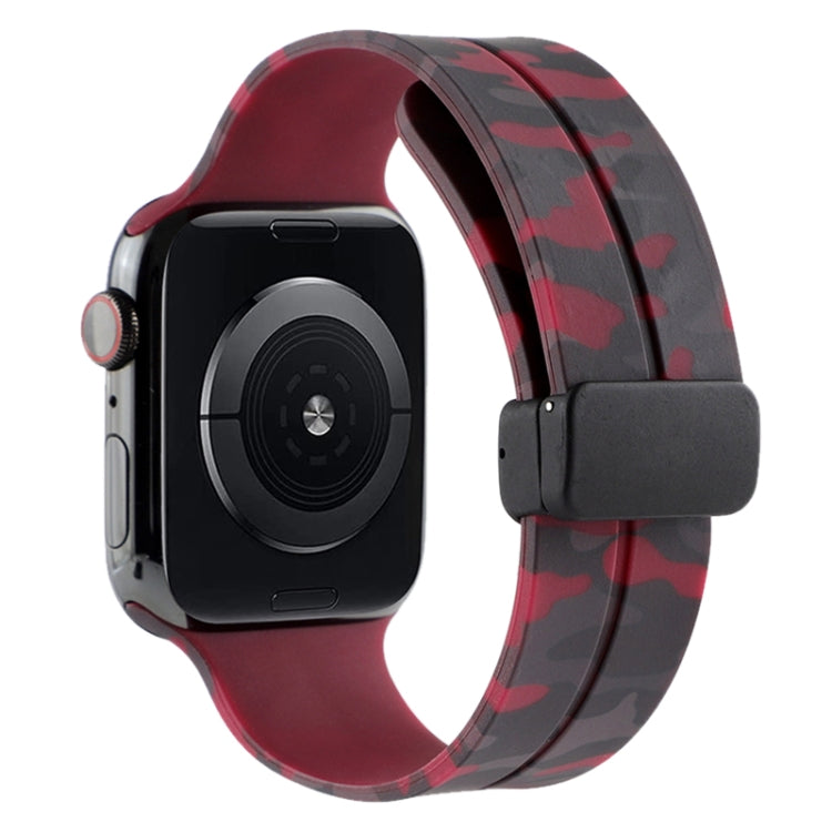 Bracelet de montre en silicone camouflage à fermoir magnétique, For Apple Watch Ultra 49mm, For Apple Watch Series 8&7 45mm, For Apple Watch Series 8&7 41mm