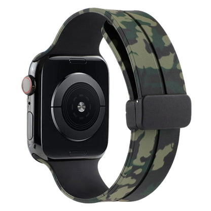 Bracelet de montre en silicone camouflage à fermoir magnétique, For Apple Watch Ultra 49mm, For Apple Watch Series 8&7 45mm, For Apple Watch Series 8&7 41mm