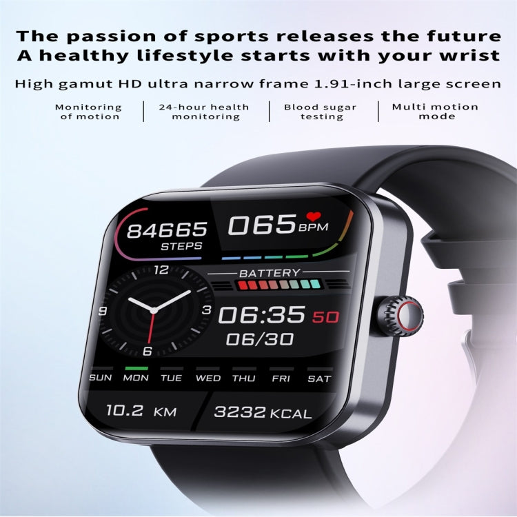 F57L Montre intelligente à écran couleur de 1,91 pouces, prend en charge la surveillance de la fréquence cardiaque / la surveillance de la pression artérielle