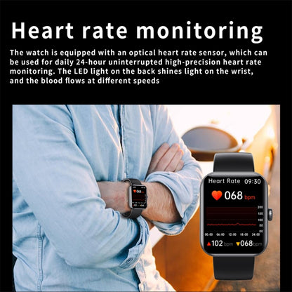 F57L Montre intelligente à écran couleur de 1,91 pouces, prend en charge la surveillance de la fréquence cardiaque / la surveillance de la pression artérielle