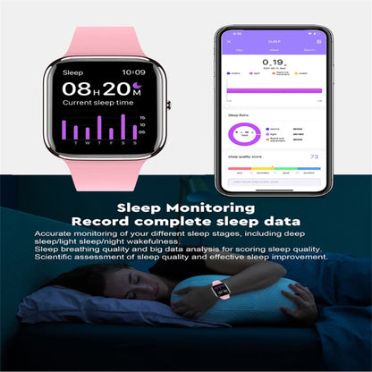 Montre intelligente à écran couleur Y9 Pro 1,85 pouces, prise en charge de la surveillance de la fréquence cardiaque / surveillance de la pression artérielle