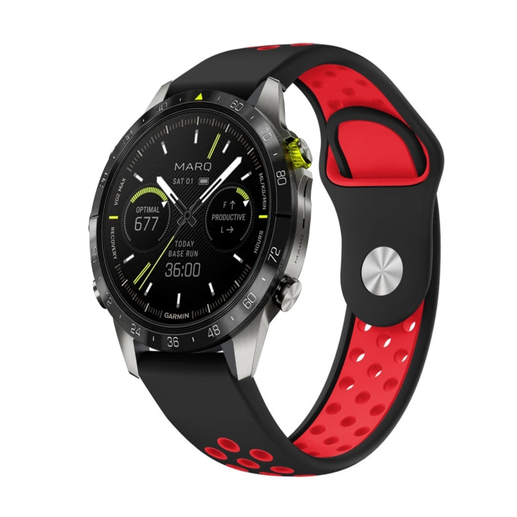 Bracelet de montre en silicone respirant sport 22 mm, For Garmin MARQ Athlete Gen 2, For Garmin Instinct Crossover, For Garmin Instinct Crossover Solar, For Garmin Fenix 7, For Garmin Fenix 7 Solar, For Garmin Fenix 7 Sapphire Solar
