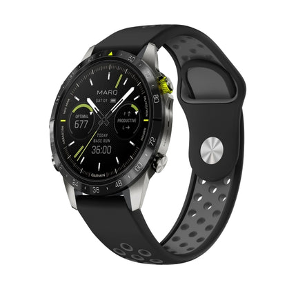 Bracelet de montre en silicone respirant sport 22 mm, For Garmin MARQ Athlete Gen 2, For Garmin Instinct Crossover, For Garmin Instinct Crossover Solar, For Garmin Fenix 7, For Garmin Fenix 7 Solar, For Garmin Fenix 7 Sapphire Solar