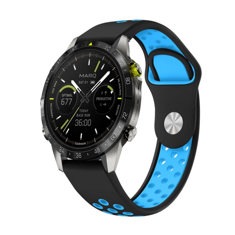 Bracelet de montre en silicone respirant sport 22 mm, For Garmin MARQ Athlete Gen 2, For Garmin Instinct Crossover, For Garmin Instinct Crossover Solar, For Garmin Fenix 7, For Garmin Fenix 7 Solar, For Garmin Fenix 7 Sapphire Solar