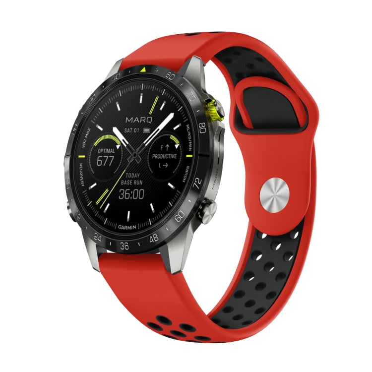 Bracelet de montre en silicone respirant sport 22 mm, For Garmin MARQ Athlete Gen 2, For Garmin Instinct Crossover, For Garmin Instinct Crossover Solar, For Garmin Fenix 7, For Garmin Fenix 7 Solar, For Garmin Fenix 7 Sapphire Solar