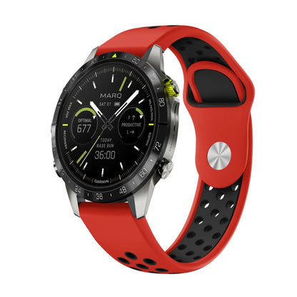 Bracelet de montre en silicone respirant sport 22 mm, For Garmin MARQ Athlete Gen 2, For Garmin Instinct Crossover, For Garmin Instinct Crossover Solar, For Garmin Fenix 7, For Garmin Fenix 7 Solar, For Garmin Fenix 7 Sapphire Solar