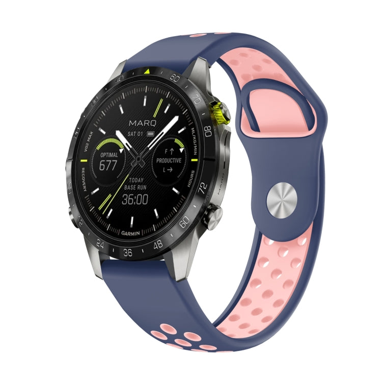 Bracelet de montre en silicone respirant sport 22 mm, For Garmin MARQ Athlete Gen 2, For Garmin Instinct Crossover, For Garmin Instinct Crossover Solar, For Garmin Fenix 7, For Garmin Fenix 7 Solar, For Garmin Fenix 7 Sapphire Solar