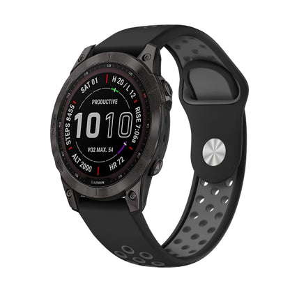 Bracelet de montre en silicone respirant sport 22 mm, For Garmin MARQ Athlete Gen 2, For Garmin Instinct Crossover, For Garmin Instinct Crossover Solar, For Garmin Fenix 7, For Garmin Fenix 7 Solar, For Garmin Fenix 7 Sapphire Solar