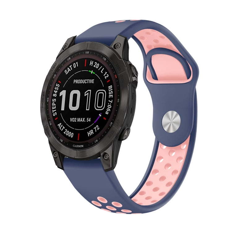 Bracelet de montre en silicone respirant sport 22 mm, For Garmin MARQ Athlete Gen 2, For Garmin Instinct Crossover, For Garmin Instinct Crossover Solar, For Garmin Fenix 7, For Garmin Fenix 7 Solar, For Garmin Fenix 7 Sapphire Solar