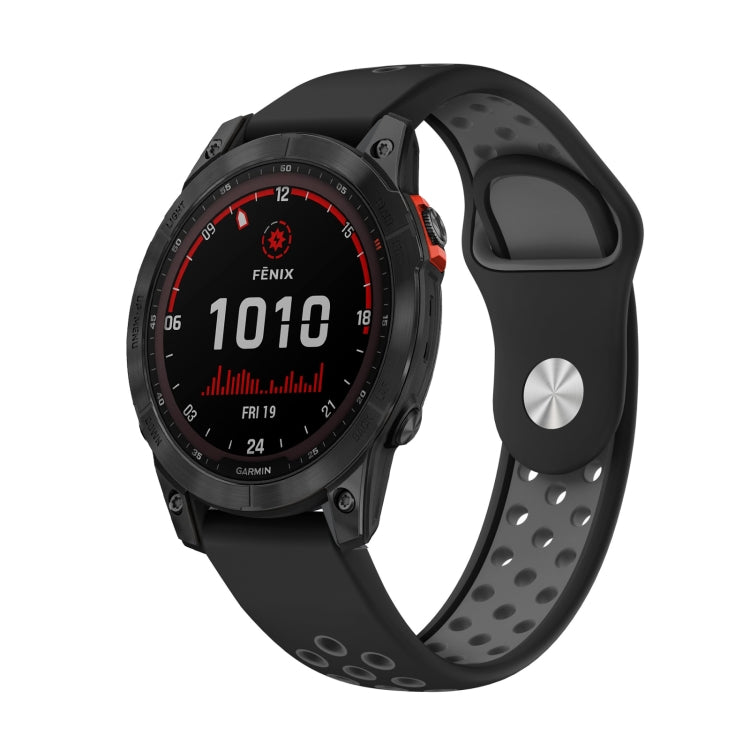 Bracelet de montre en silicone respirant sport 22 mm, For Garmin MARQ Athlete Gen 2, For Garmin Instinct Crossover, For Garmin Instinct Crossover Solar, For Garmin Fenix 7, For Garmin Fenix 7 Solar, For Garmin Fenix 7 Sapphire Solar