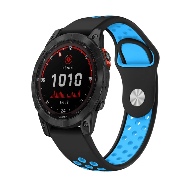 Bracelet de montre en silicone respirant sport 22 mm, For Garmin MARQ Athlete Gen 2, For Garmin Instinct Crossover, For Garmin Instinct Crossover Solar, For Garmin Fenix 7, For Garmin Fenix 7 Solar, For Garmin Fenix 7 Sapphire Solar