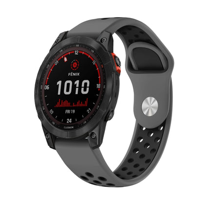 Bracelet de montre en silicone respirant sport 22 mm, For Garmin MARQ Athlete Gen 2, For Garmin Instinct Crossover, For Garmin Instinct Crossover Solar, For Garmin Fenix 7, For Garmin Fenix 7 Solar, For Garmin Fenix 7 Sapphire Solar