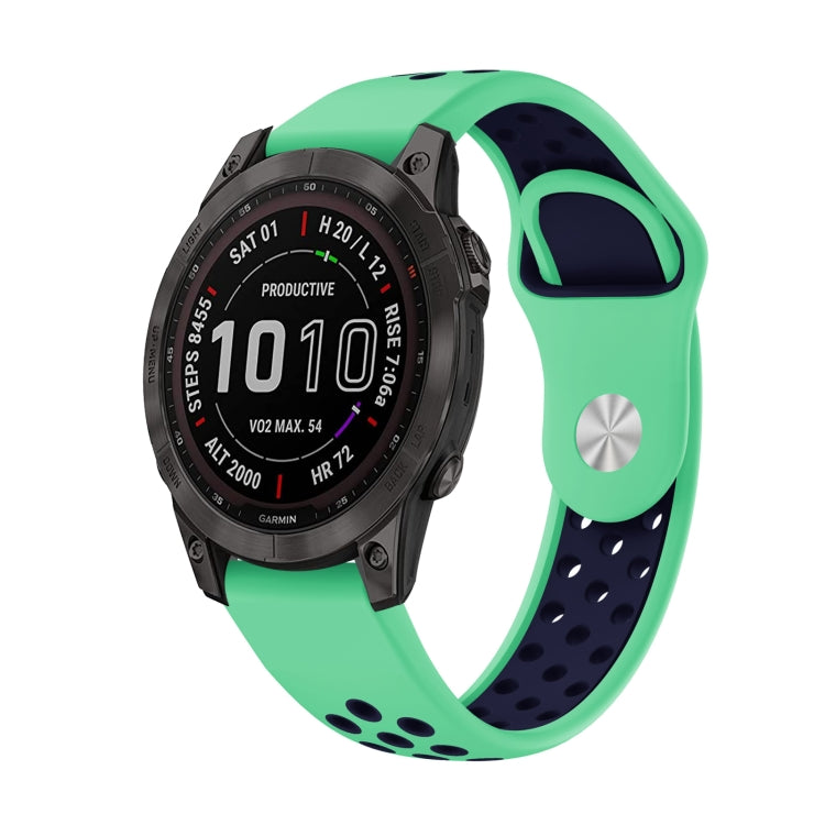 Bracelet de montre en silicone respirant sport 22 mm, For Garmin MARQ Athlete Gen 2, For Garmin Instinct Crossover, For Garmin Instinct Crossover Solar, For Garmin Fenix 7, For Garmin Fenix 7 Solar, For Garmin Fenix 7 Sapphire Solar