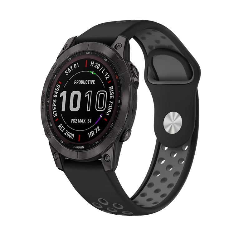Bracelet de montre en silicone respirant sport 22 mm, For Garmin MARQ Athlete Gen 2, For Garmin Instinct Crossover, For Garmin Instinct Crossover Solar, For Garmin Fenix 7, For Garmin Fenix 7 Solar, For Garmin Fenix 7 Sapphire Solar
