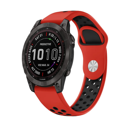 Bracelet de montre en silicone respirant sport 22 mm, For Garmin MARQ Athlete Gen 2, For Garmin Instinct Crossover, For Garmin Instinct Crossover Solar, For Garmin Fenix 7, For Garmin Fenix 7 Solar, For Garmin Fenix 7 Sapphire Solar