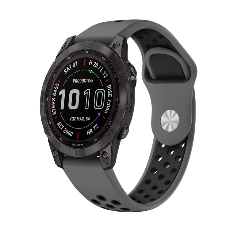 Bracelet de montre en silicone respirant sport 22 mm, For Garmin MARQ Athlete Gen 2, For Garmin Instinct Crossover, For Garmin Instinct Crossover Solar, For Garmin Fenix 7, For Garmin Fenix 7 Solar, For Garmin Fenix 7 Sapphire Solar