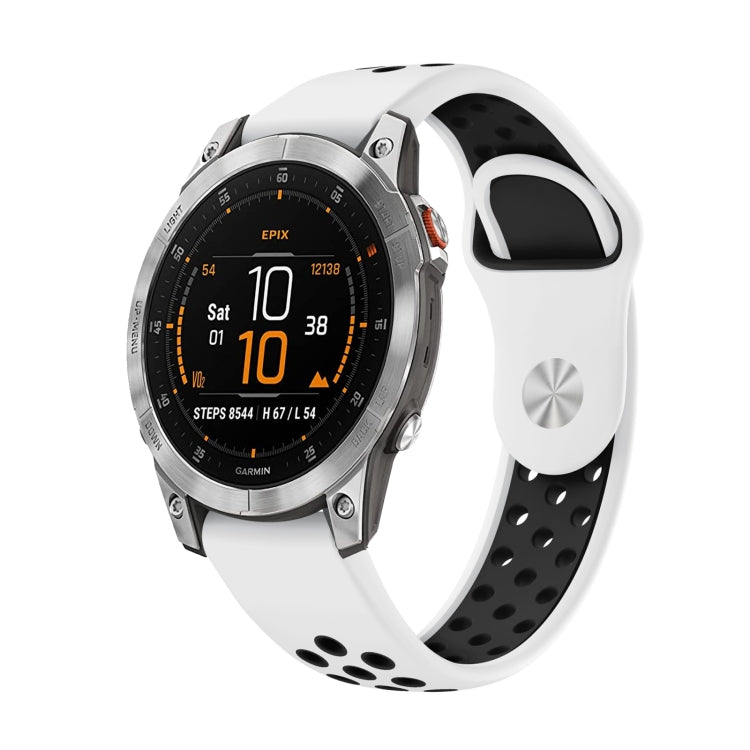Bracelet de montre en silicone respirant sport 22 mm, For Garmin EPIX Gen 2, For Garmin Approach S62, For Garmin Fenix 6 GPS, For Garmin Fenix 6 Pro GPS, For Garmin Fenix 6 Sapphire GPS, For Garmin Fenix 5