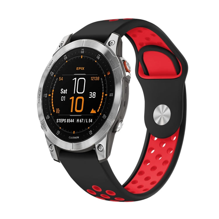 Bracelet de montre en silicone respirant sport 22 mm, For Garmin EPIX Gen 2, For Garmin Approach S62, For Garmin Fenix 6 GPS, For Garmin Fenix 6 Pro GPS, For Garmin Fenix 6 Sapphire GPS, For Garmin Fenix 5