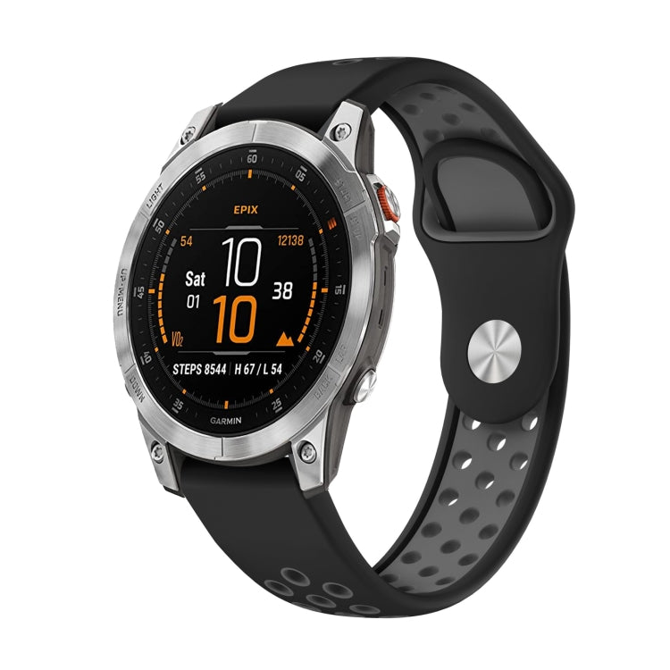 Bracelet de montre en silicone respirant sport 22 mm, For Garmin EPIX Gen 2, For Garmin Approach S62, For Garmin Fenix 6 GPS, For Garmin Fenix 6 Pro GPS, For Garmin Fenix 6 Sapphire GPS, For Garmin Fenix 5