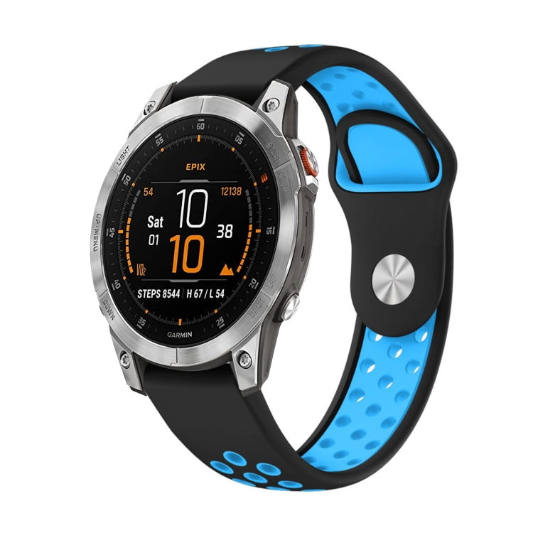 Bracelet de montre en silicone respirant sport 22 mm, For Garmin EPIX Gen 2, For Garmin Approach S62, For Garmin Fenix 6 GPS, For Garmin Fenix 6 Pro GPS, For Garmin Fenix 6 Sapphire GPS, For Garmin Fenix 5