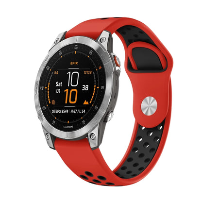 Bracelet de montre en silicone respirant sport 22 mm, For Garmin EPIX Gen 2, For Garmin Approach S62, For Garmin Fenix 6 GPS, For Garmin Fenix 6 Pro GPS, For Garmin Fenix 6 Sapphire GPS, For Garmin Fenix 5