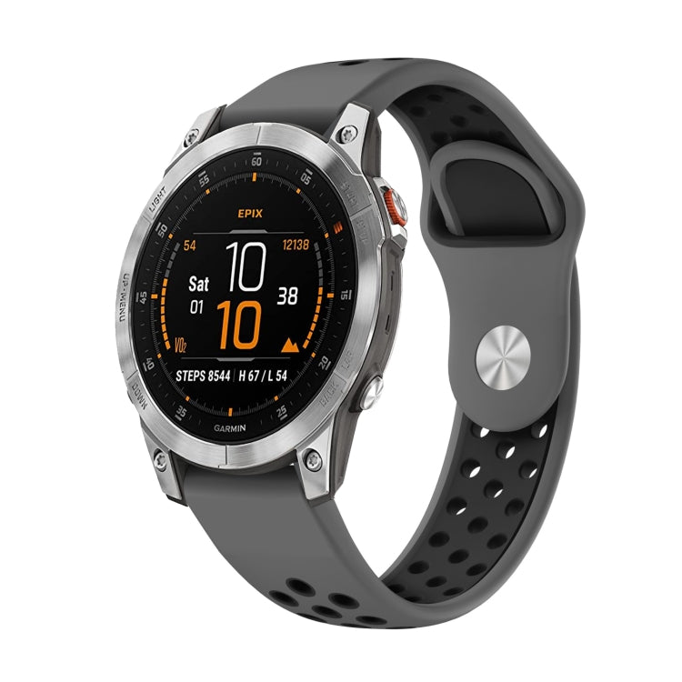 Bracelet de montre en silicone respirant sport 22 mm, For Garmin EPIX Gen 2, For Garmin Approach S62, For Garmin Fenix 6 GPS, For Garmin Fenix 6 Pro GPS, For Garmin Fenix 6 Sapphire GPS, For Garmin Fenix 5