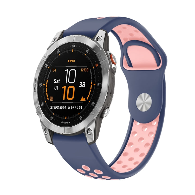 Bracelet de montre en silicone respirant sport 22 mm, For Garmin EPIX Gen 2, For Garmin Approach S62, For Garmin Fenix 6 GPS, For Garmin Fenix 6 Pro GPS, For Garmin Fenix 6 Sapphire GPS, For Garmin Fenix 5
