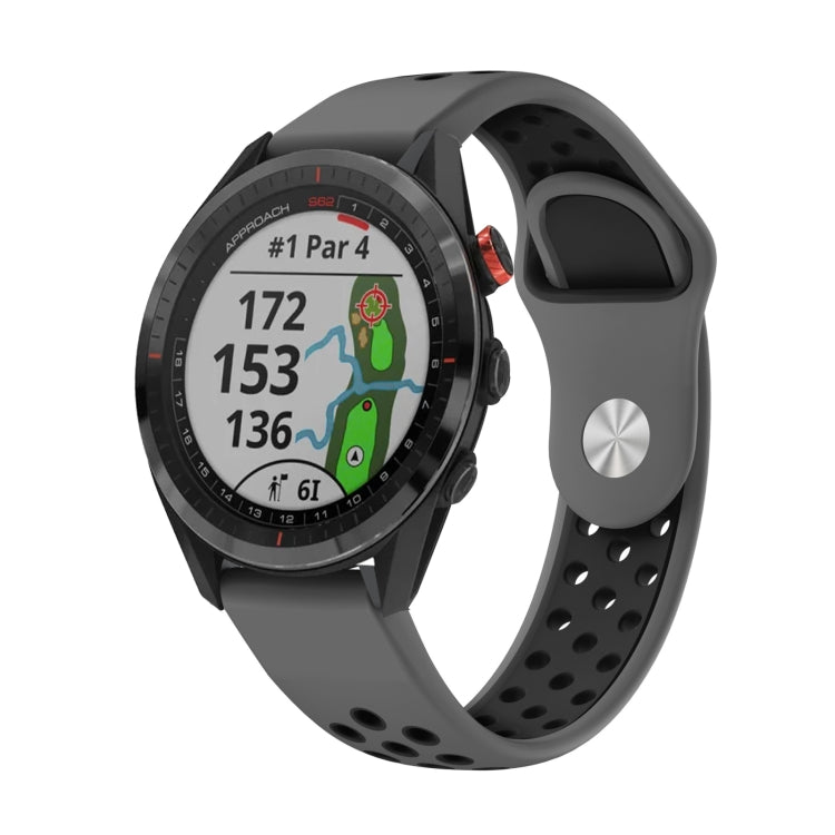 Bracelet de montre en silicone respirant sport 22 mm, For Garmin EPIX Gen 2, For Garmin Approach S62, For Garmin Fenix 6 GPS, For Garmin Fenix 6 Pro GPS, For Garmin Fenix 6 Sapphire GPS, For Garmin Fenix 5