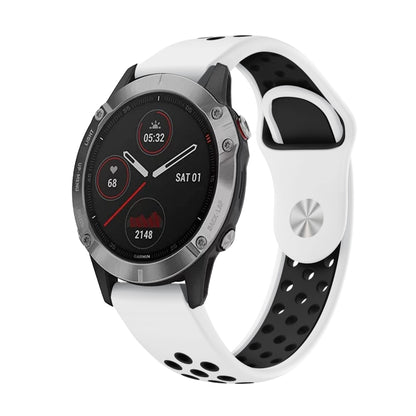 Bracelet de montre en silicone respirant sport 22 mm, For Garmin EPIX Gen 2, For Garmin Approach S62, For Garmin Fenix 6 GPS, For Garmin Fenix 6 Pro GPS, For Garmin Fenix 6 Sapphire GPS, For Garmin Fenix 5
