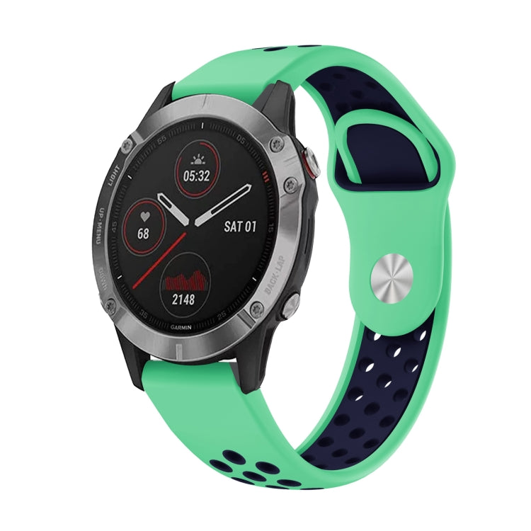 Bracelet de montre en silicone respirant sport 22 mm, For Garmin EPIX Gen 2, For Garmin Approach S62, For Garmin Fenix 6 GPS, For Garmin Fenix 6 Pro GPS, For Garmin Fenix 6 Sapphire GPS, For Garmin Fenix 5