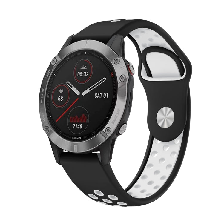 Bracelet de montre en silicone respirant sport 22 mm, For Garmin EPIX Gen 2, For Garmin Approach S62, For Garmin Fenix 6 GPS, For Garmin Fenix 6 Pro GPS, For Garmin Fenix 6 Sapphire GPS, For Garmin Fenix 5